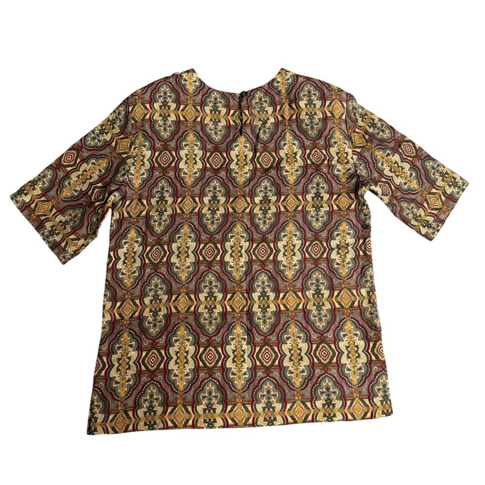 Vintage Pacific Silk Studio 100% Silk Paisley Tunic Top Women's Small - Picture 3 of 12